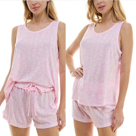 Jaclyn INC Other - Roudelain 2-Pc. Pointelle Tank Pajamas Set Cherry Blossom NWT Sz L